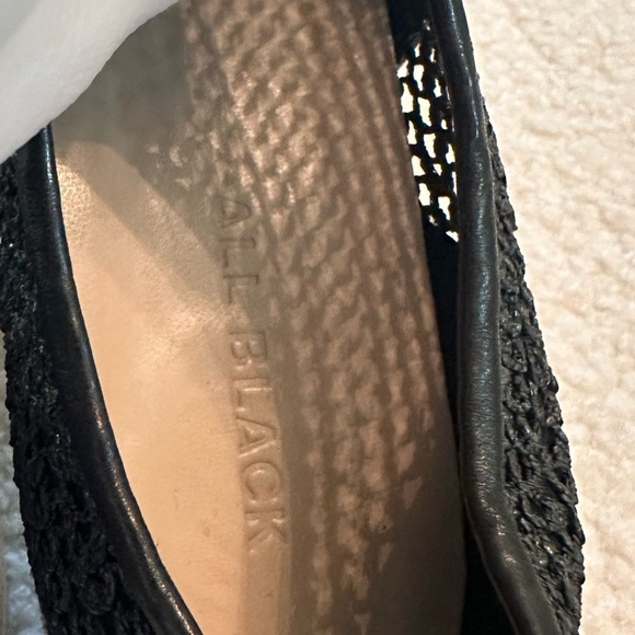 All Black Mesh Black Oxfords Leather Anthropologie Flats UK 41 or 10.5 - Picture 5 of 12